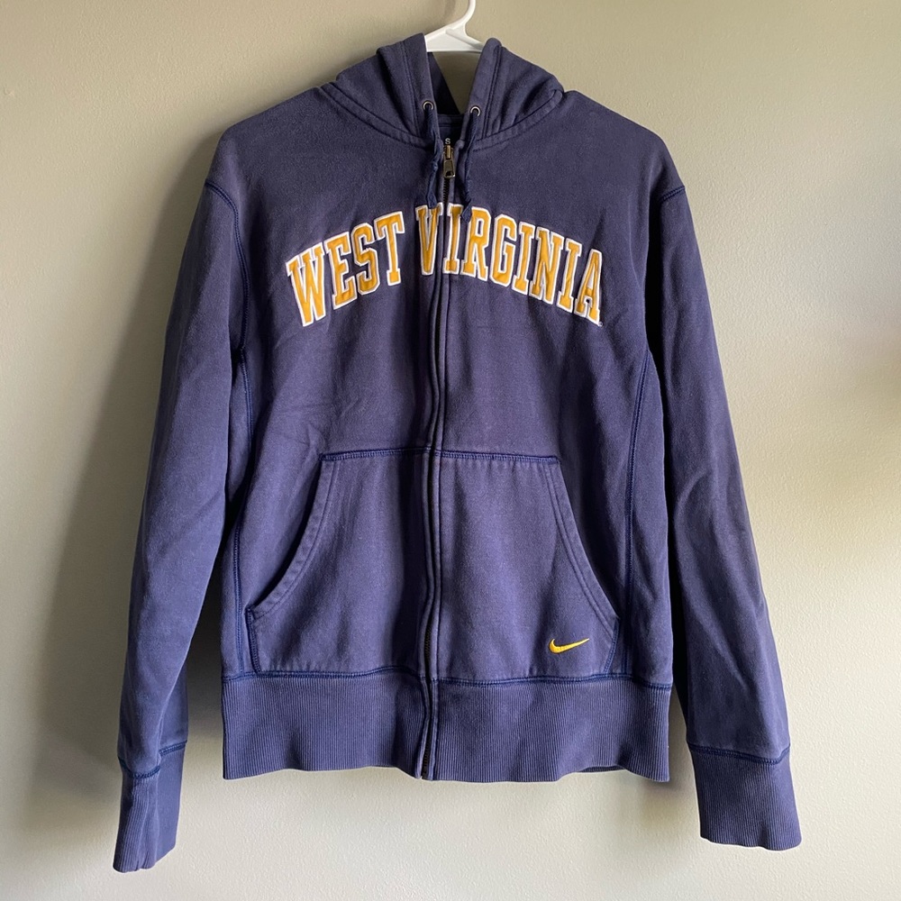 Nike WVU Zip-Up Hoodie Sweatshirt